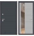 Дверь в квартиру с зеркалом Лабиринт ART графит - Mirror 19 - Grey Soft
