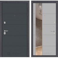 Дверь в квартиру с зеркалом Лабиринт ART графит - Mirror 19 - Grey Soft